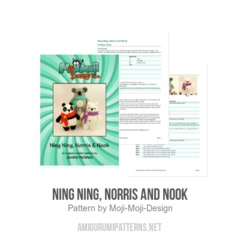 Ning Ning, Norris and Nook amigurumi pattern by Janine Holmes at Moji-Moji Design