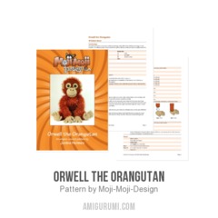 Orwell the orangutan amigurumi pattern by Janine Holmes at Moji-Moji Design