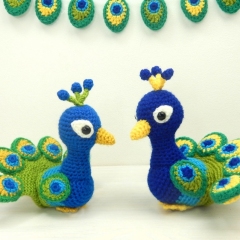 Paksha the Peacock amigurumi by Janine Holmes at Moji-Moji Design