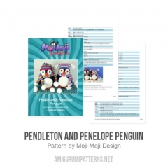Pendleton and Penelope Penguin amigurumi pattern by Janine Holmes at Moji-Moji Design