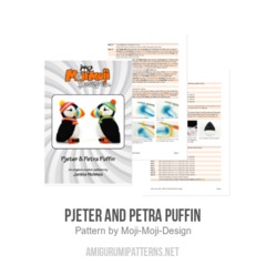 Pjeter and Petra Puffin amigurumi pattern by Janine Holmes at Moji-Moji Design