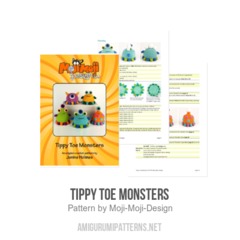 Tippy Toe Monsters amigurumi pattern by Janine Holmes at Moji-Moji Design
