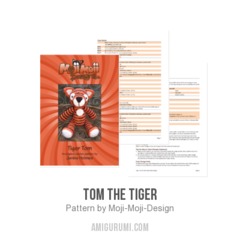 Tom the Tiger amigurumi pattern by Janine Holmes at Moji-Moji Design