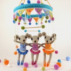 Trixie, Trudy and Tricia - The Trapeze Triplets amigurumi by Janine Holmes at Moji-Moji Design