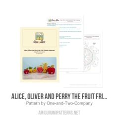Alice, Oliver and Perry the Fruit Friends amigurumi pattern by One and Two Company