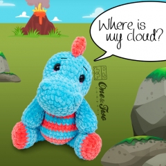Dusty the Dino and the Tiny Cloud amigurumi pattern by One and Two Company