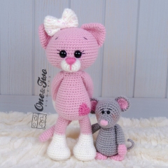 Kissie the Kitty and Skip the Little Mouse  amigurumi pattern by One and Two Company