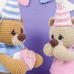 Mia and Owen the Birthday Bears  amigurumi pattern by One and Two Company