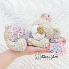 Norah the Sleeping Bear amigurumi pattern by One and Two Company