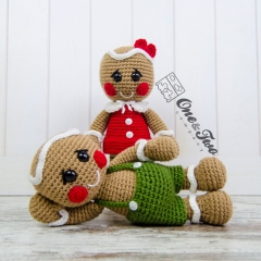 Nut and Meg the Gingerbreads amigurumi by One and Two Company