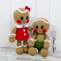 Nut and Meg the Gingerbreads amigurumi pattern by One and Two Company
