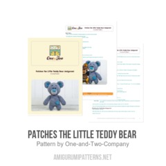 Patches the Little Teddy Bear  amigurumi pattern by One and Two Company