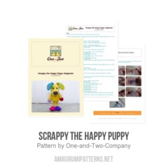 Scrappy the Happy Puppy amigurumi pattern by One and Two Company
