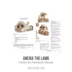 Aneira the lamb amigurumi pattern by Patchwork Moose (Kate E Hancock)