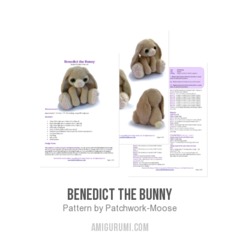 Benedict the bunny amigurumi pattern by Patchwork Moose (Kate E Hancock)