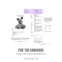 Evie the Kangaroo amigurumi pattern by Patchwork Moose (Kate E Hancock)