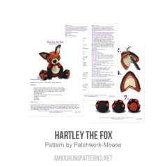 Hartley the Fox amigurumi pattern by Patchwork Moose (Kate E Hancock)