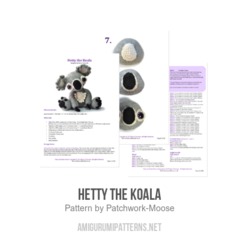 Hetty the Koala amigurumi pattern by Patchwork Moose (Kate E Hancock)