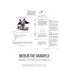 Merlin the Gargoyle amigurumi pattern by Patchwork Moose (Kate E Hancock)