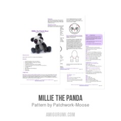 Millie the Panda amigurumi pattern by Patchwork Moose (Kate E Hancock)