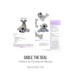 Sable the Seal amigurumi pattern by Patchwork Moose (Kate E Hancock)