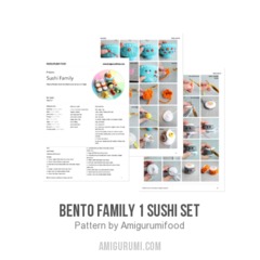 Bento family 1 Sushi set amigurumi pattern by Amigurumifood
