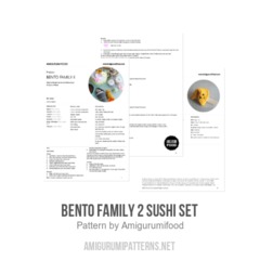 Bento family 2 Sushi set amigurumi pattern by Amigurumifood