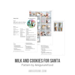 Milk and cookies for Santa amigurumi pattern by Amigurumifood
