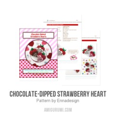 Chocolate-Dipped Strawberry Heart amigurumi pattern by Emi Kanesada (Enna Design)
