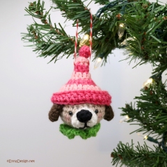Christmas Dog Ornaments amigurumi pattern by Emi Kanesada (Enna Design)