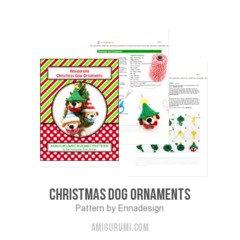 Christmas Dog Ornaments amigurumi pattern by Emi Kanesada (Enna Design)