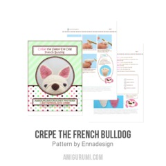 Crepe the French Bulldog amigurumi pattern by Emi Kanesada (Enna Design)