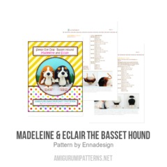 Madeleine & Eclair the Basset Hound amigurumi pattern by Emi Kanesada (Enna Design)