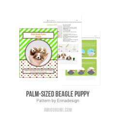 Palm-Sized Beagle Puppy amigurumi pattern by Emi Kanesada (Enna Design)