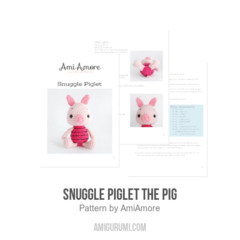 Snuggle Piglet the Pig amigurumi pattern by AmiAmore