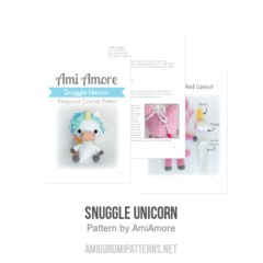 Snuggle Unicorn amigurumi pattern by AmiAmore