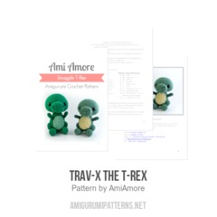 Trav-x the T-Rex amigurumi pattern by AmiAmore