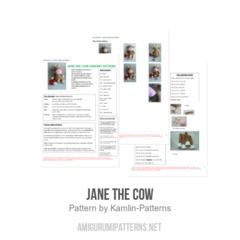 Jane the Cow amigurumi pattern by Kamlin Patterns