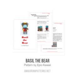 Basil the Bear amigurumi pattern by Epic Kawaii