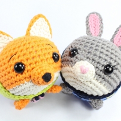 Judy & Nick Tsum Tsum Dolls amigurumi pattern by Epic Kawaii