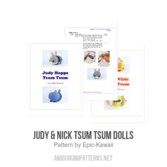 Judy & Nick Tsum Tsum Dolls amigurumi pattern by Epic Kawaii