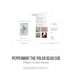 Peppermint the Polar Bear Cub amigurumi pattern by Epic Kawaii
