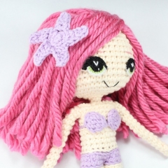 The Little Mermaid with Removable Tail and Fish Friend amigurumi pattern by Epic Kawaii