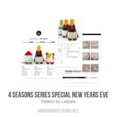 4 seasons series special New Years Eve amigurumi pattern by Lalylala