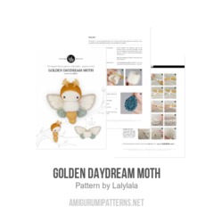 Golden Daydream Moth amigurumi pattern by Lalylala