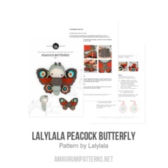 lalylala Peacock Butterfly amigurumi pattern by Lalylala