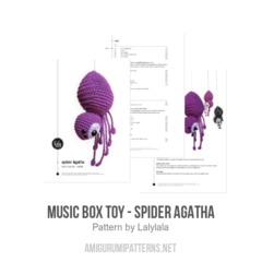music box toy - spider AGATHA amigurumi pattern by Lalylala