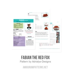 Fabian the Red Fox amigurumi pattern by Adrialys Designs