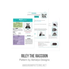 Riley the Raccoon amigurumi pattern by Adrialys Designs