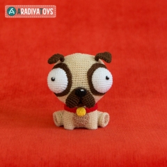 Pug Luis amigurumi by AradiyaToys